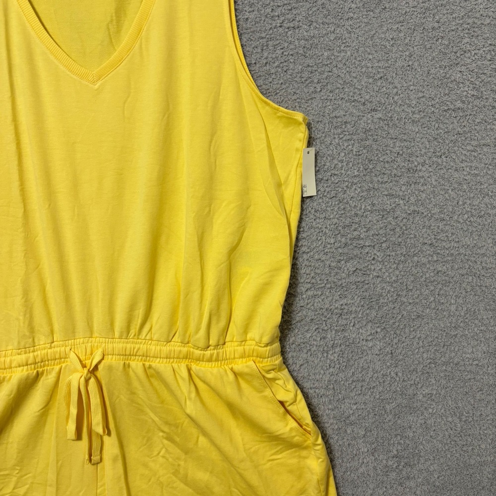 Casual Yellow Romper XXL Lightweight Lounge Summer Outfit V-Neck NWT - Picture 4 of 15